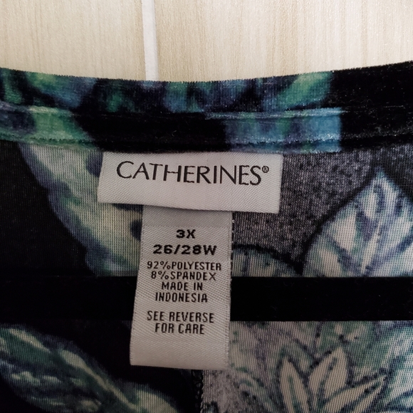 Leaf Print Velvet Blouse - Picture 6 of 7